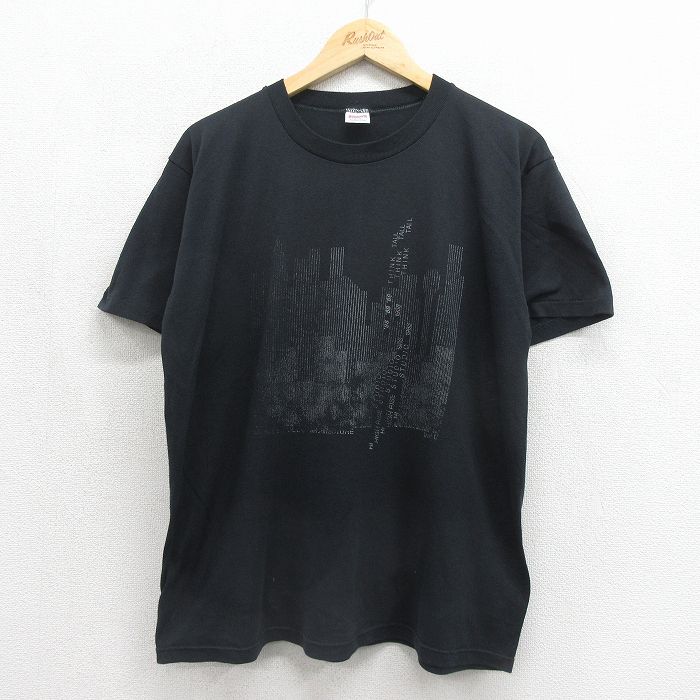 90s 半袖Tシャツ ビル ブラック メンズL相当 | 古着