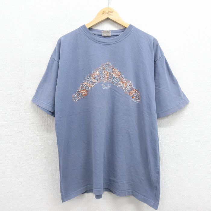 半袖Tシャツ カンガルー ネイビー メンズXL相当 | 古着