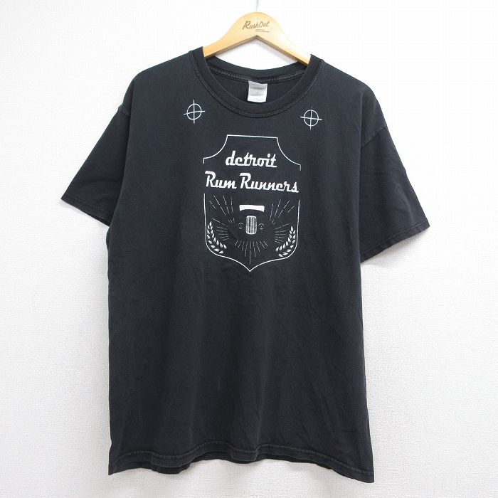 00s 半袖Tシャツ detroit Rum Runners リバーシブル ブラック メンズL相当 | 古着