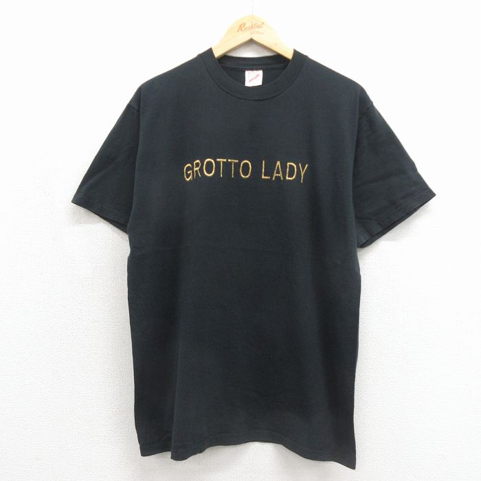 90s 半袖Tシャツ GROTTO ブラック メンズL相当 | 古着