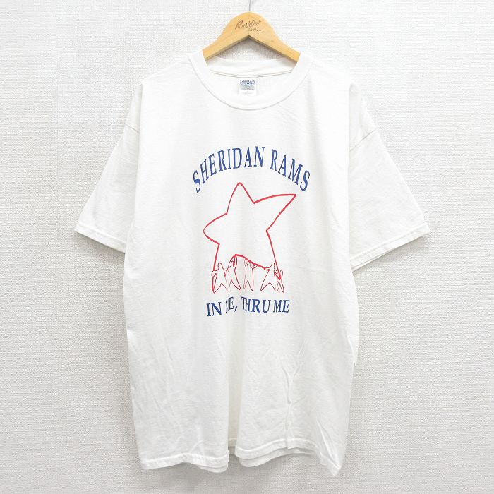 半袖Tシャツ 星 ホワイト メンズXL相当 | 古着