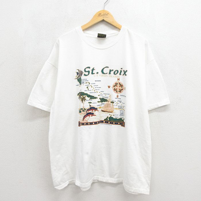 90s 半袖Tシャツ セントクロイ島 ホワイト メンズXL相当 | 古着