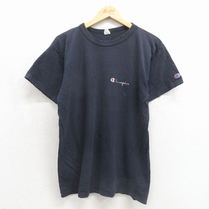 チャンピオン 80s 半袖Tシャツ ワンポイントロゴ ブラック メンズL相当 | 古着