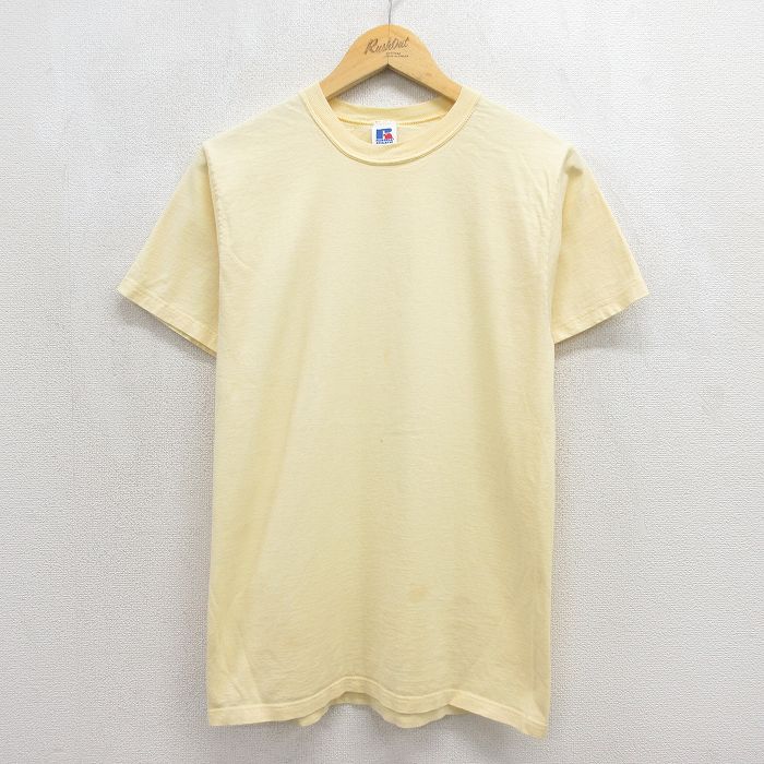 ラッセル 80s 半袖Tシャツ 無地 ベージュ メンズM相当 | 古着
