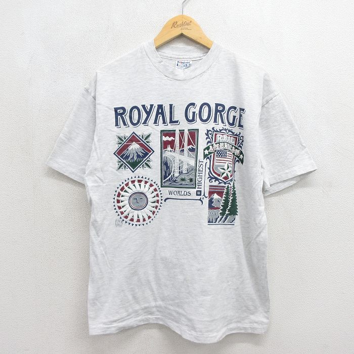 ヘインズ 90s 半袖Tシャツ ロイヤルジョージ グレー メンズL相当 | 古着