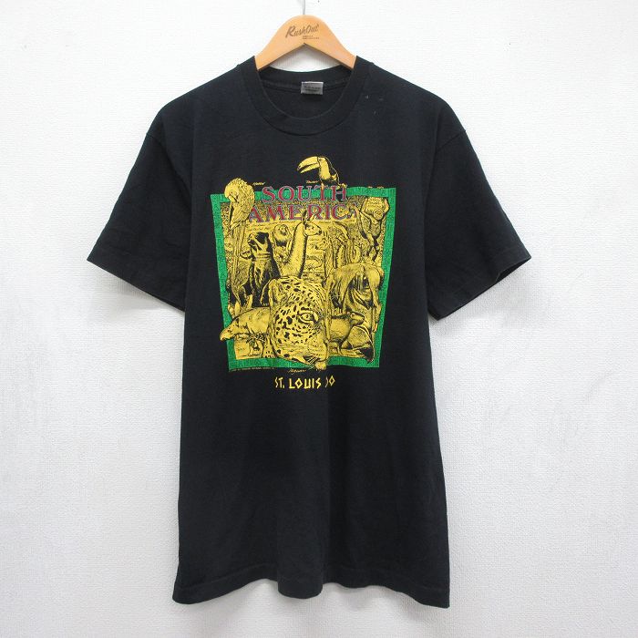 フルーツオブザルーム 90s 半袖Tシャツ セントルイス動物園 ブラック メンズXL相当 | 古着