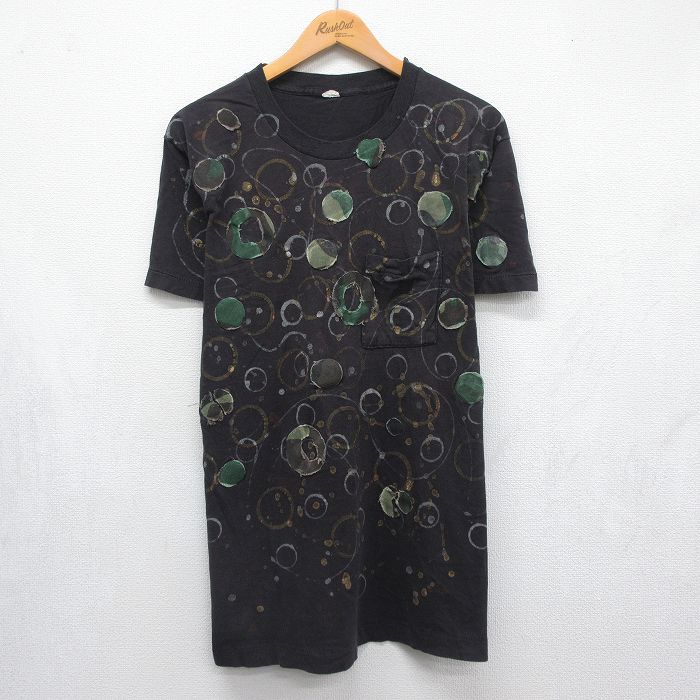 90s 半袖Tシャツ 胸ポケット付き ブラック メンズXL相当 | 古着