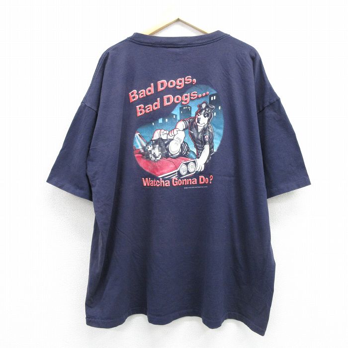 ビッグドッグス 90s 半袖Tシャツ ポリス ネイビー メンズXL相当 | 古着