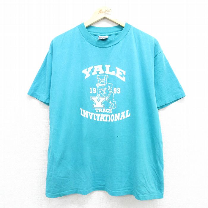 オニータ 90s 半袖Tシャツ YALE ライトブルー メンズXL相当 | 古着