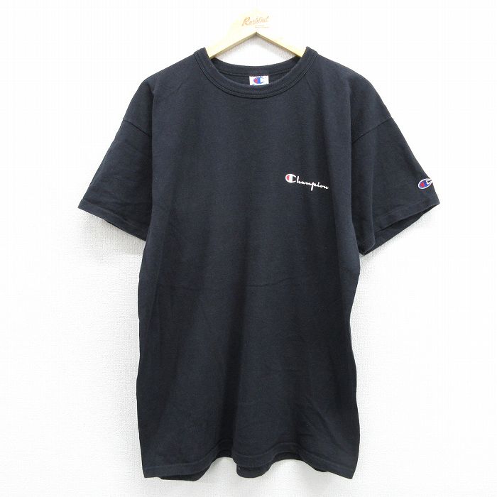 チャンピオン 90s 半袖Tシャツ ワンポイントロゴ ブラック メンズXL相当 | 古着