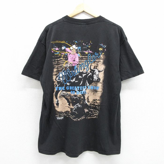 ラングラー 90s 半袖Tシャツ カウボーイ ブラック メンズXL相当 | 古着