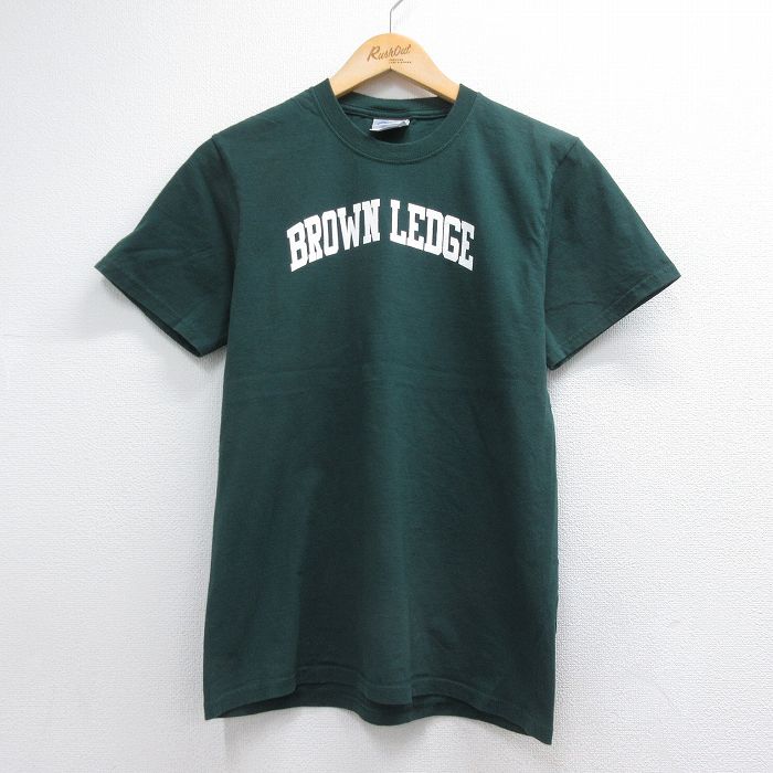 M★古着 半袖 ビンテージ Tシャツ キッズ ボーイズ 子供服 BROWN LEDGE コットン クルーネック グリーン 26jul17