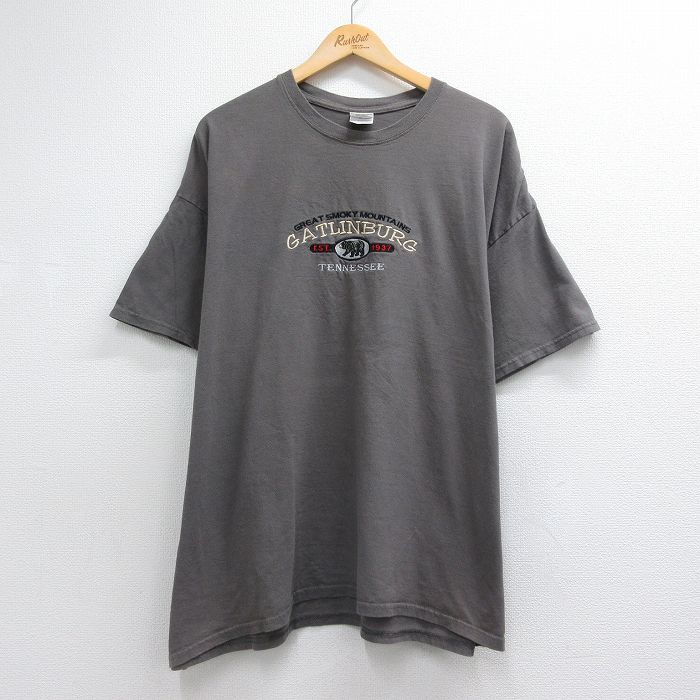 00s 半袖Tシャツ GATLINBURG クマ刺繍 グレー メンズXL相当 | 古着