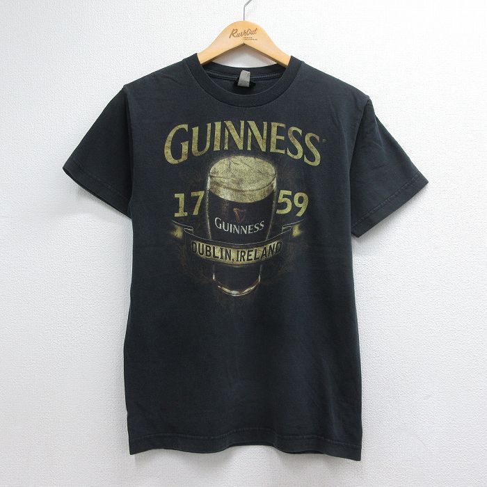 00s 半袖Tシャツ ギネスビール ブラック メンズS相当 | 古着
