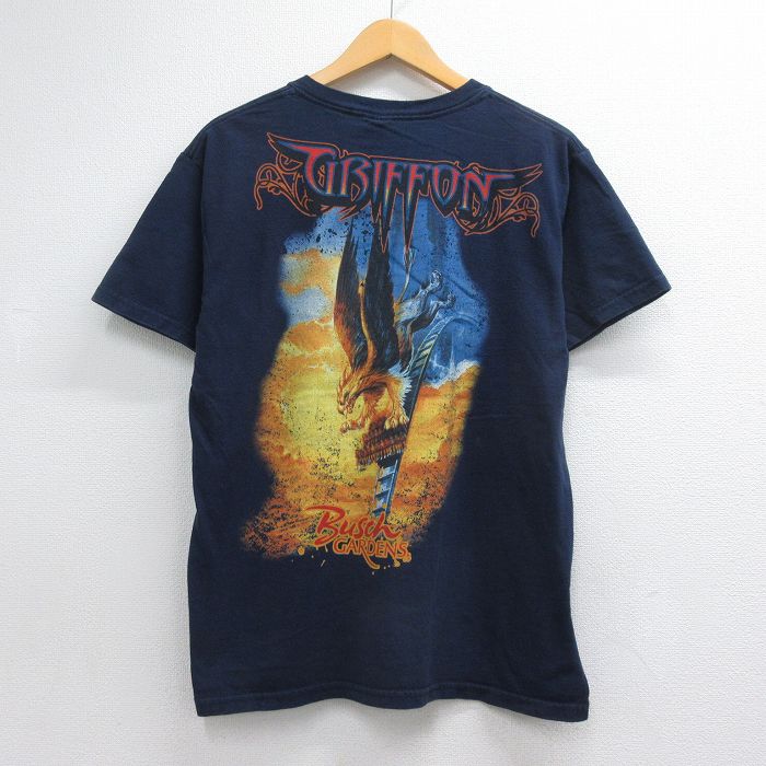 00s 半袖Tシャツ GRIFON ネイビー メンズM相当 | 古着