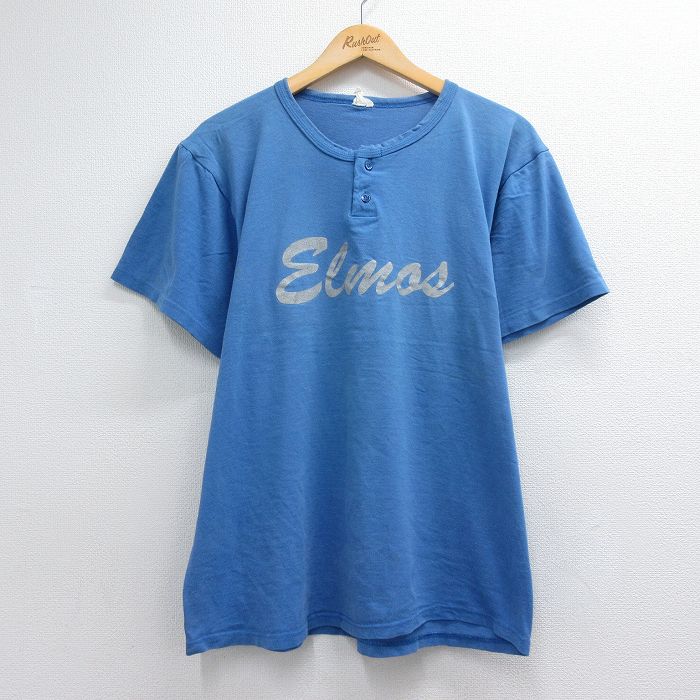 90s 半袖Tシャツ Elmos 22 ライトブルー メンズXL相当 | 古着