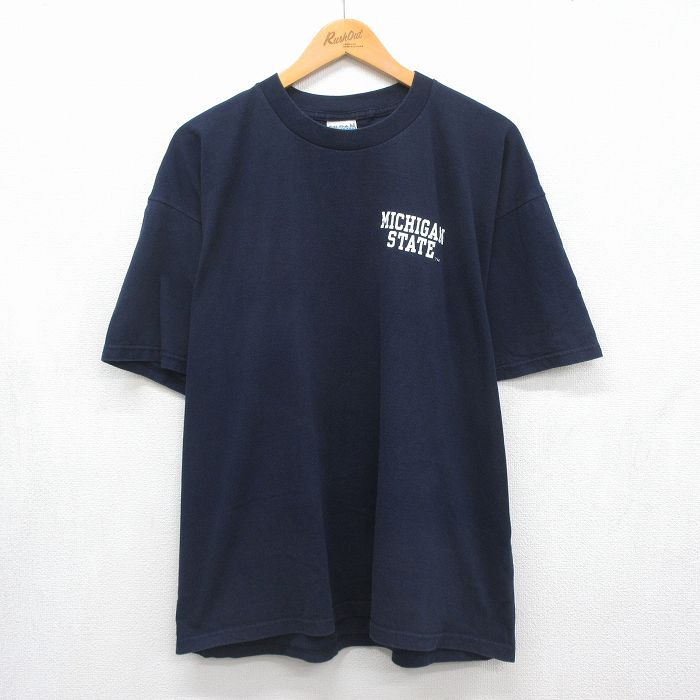 00s 半袖Tシャツ ミシガン ネイビー メンズXL相当 | 古着