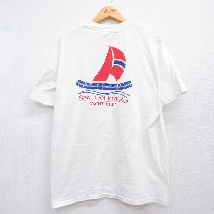 ヘインズ 80s 半袖Tシャツ SAN JUANヨット ホワイト メンズXL相当 | 古着