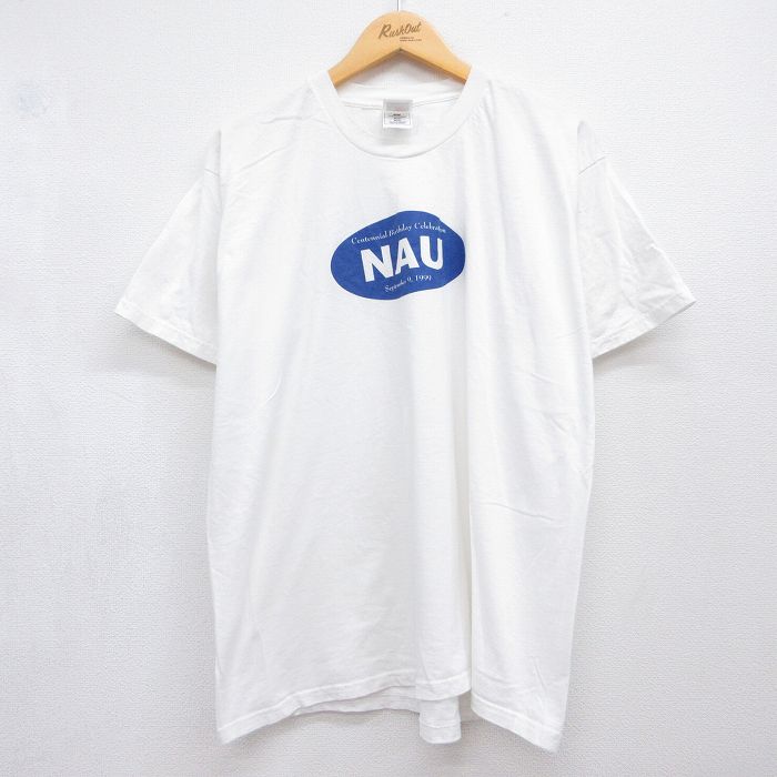 フルーツオブザルーム 90s 半袖Tシャツ NAU ホワイト メンズXL相当 | 古着