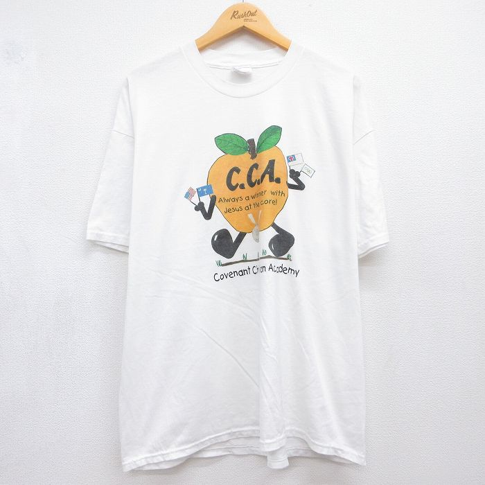 ヘインズ 00s 半袖Tシャツ CCA ホワイト メンズXL相当 | 古着