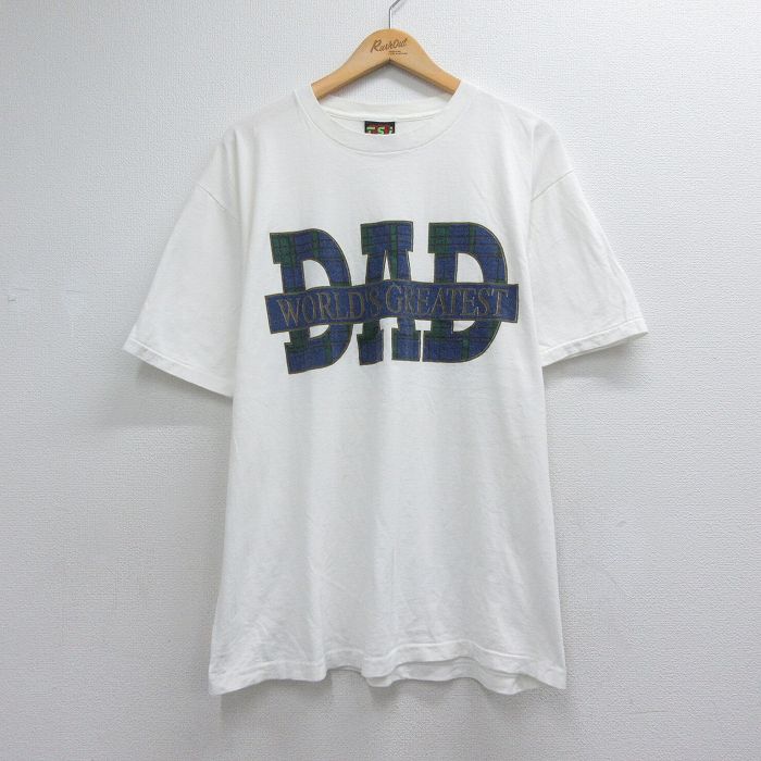 90s 半袖Tシャツ DAD ホワイト メンズXL相当 | 古着