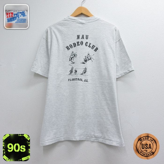 ヘインズ 90s 半袖Tシャツ ロデオ グレー メンズXL相当 | 古着