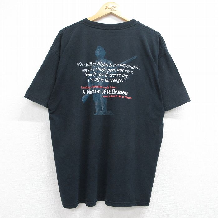 00s 半袖Tシャツ メッセージ ブラック メンズXL相当 | 古着