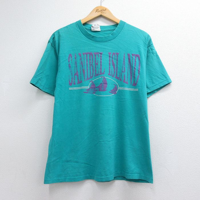 90s 半袖Tシャツ ヨット グリーン メンズL相当 | 古着