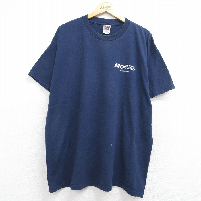 フルーツオブザルーム 00s 半袖Tシャツ 郵便局 ネイビー メンズXL相当 | 古着