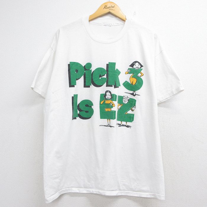 90s 半袖Tシャツ Pick ホワイト メンズXL相当 | 古着