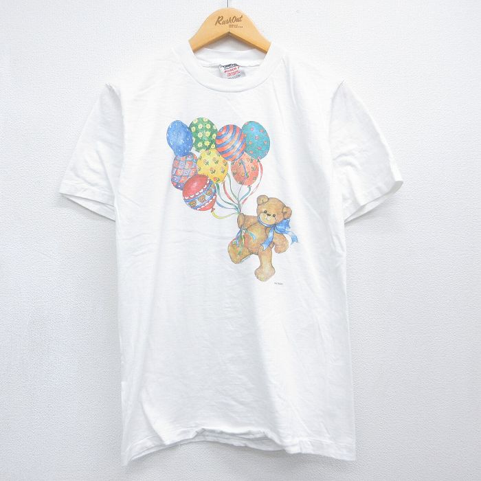 オニータ 80s 半袖Tシャツ クマ ホワイト メンズM相当 | 古着