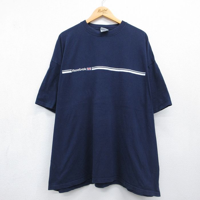リーボック 00s 半袖Tシャツ ワンポイントロゴ ネイビー メンズXL相当 | 古着