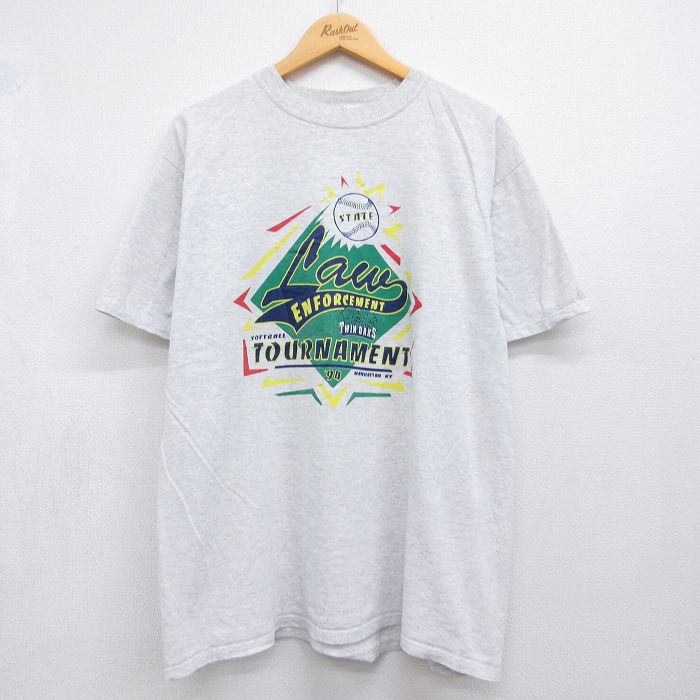 ラッセル 90s 半袖Tシャツ ソフトボール グレー メンズXL相当 | 古着