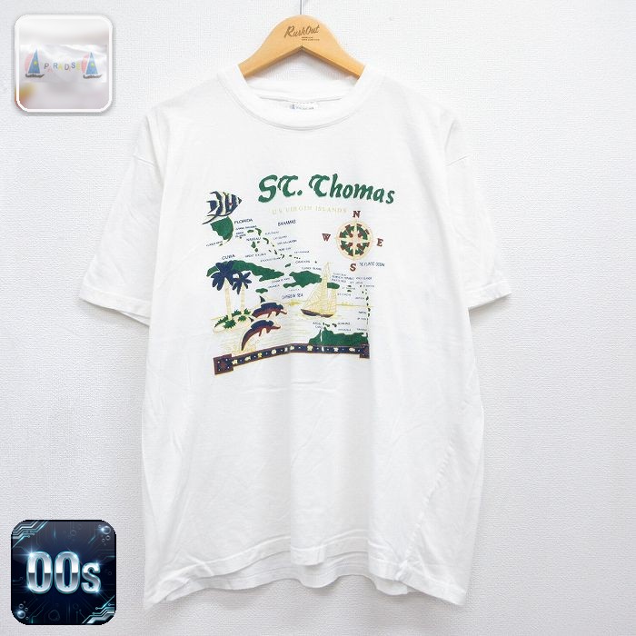 00s 半袖Tシャツ セントトーマス島 ホワイト メンズXL相当 | 古着
