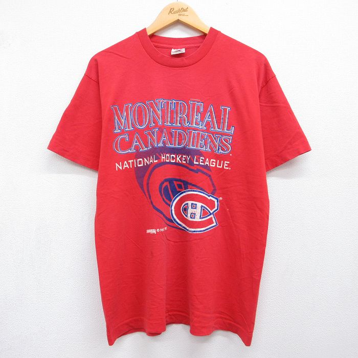 90s 半袖Tシャツ モントリオールカナディアンズ レッド メンズL相当 | 古着