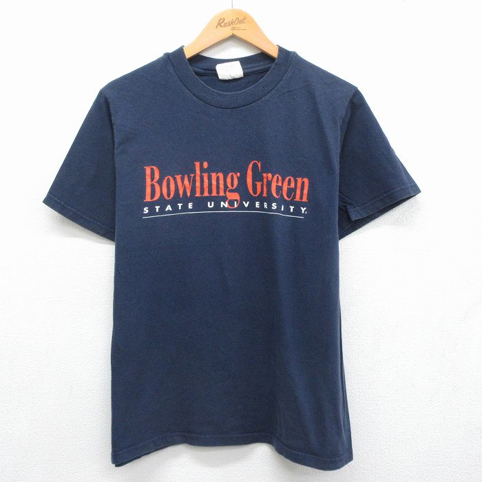 90s 半袖Tシャツ カレッジ ネイビー メンズM相当 | 古着
