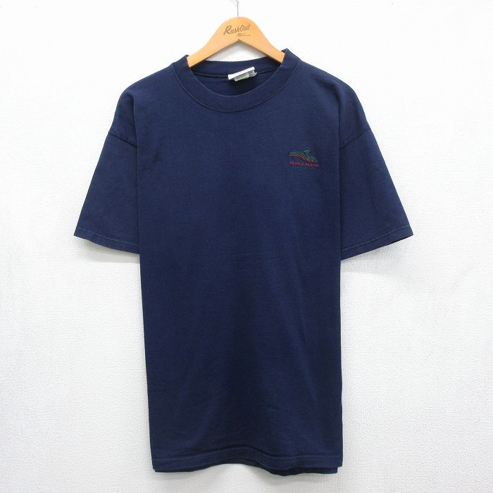 90s 半袖Tシャツ PEBBLE ネイビー メンズXL相当 | 古着