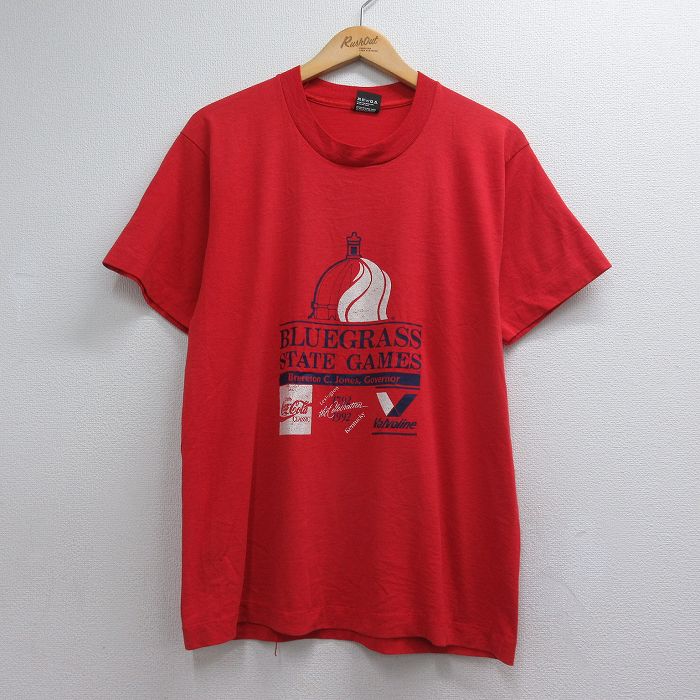 スクリーンスターズ 90s 半袖Tシャツ ブルーグラス レッド メンズL相当 | 古着