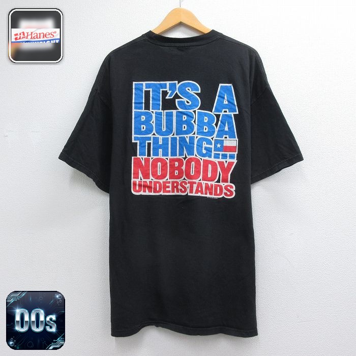 ヘインズ 00s 半袖Tシャツ メッセージ ブラック メンズXL相当 | 古着