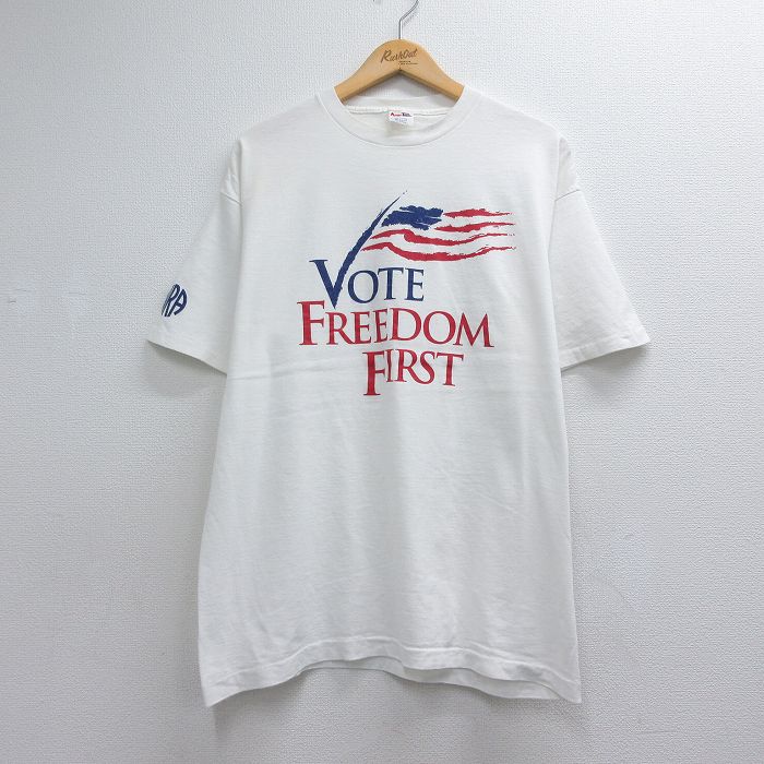 90s 半袖Tシャツ VOTE ホワイト メンズXL相当 | 古着