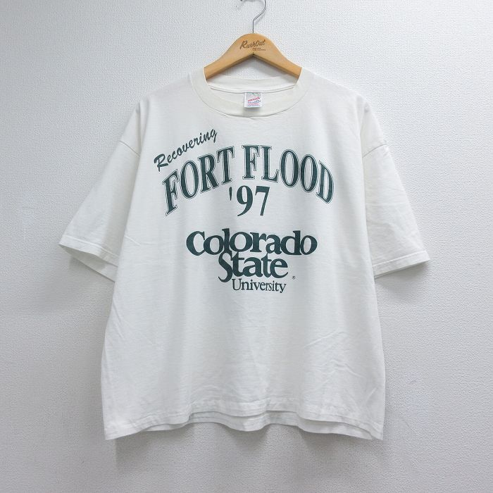 ジャージーズ 90s 半袖Tシャツ カレッジ ホワイト メンズXL相当 | 古着