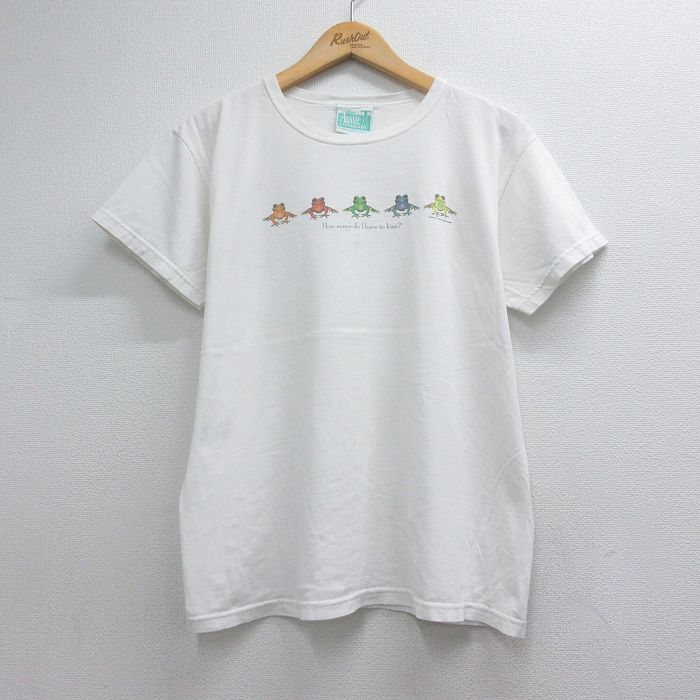 半袖Tシャツ カエル ホワイト メンズL相当 | 古着