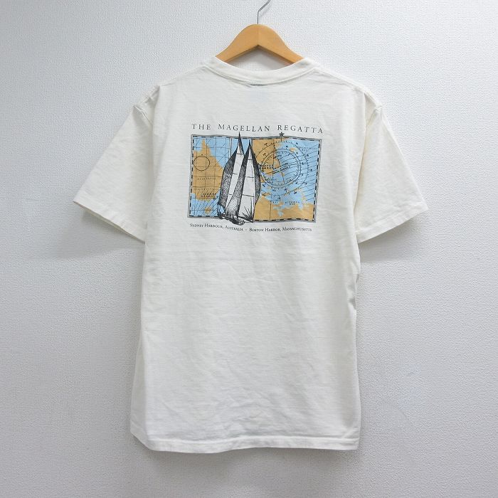 90s 半袖Tシャツ ヨット ホワイト メンズL相当 | 古着
