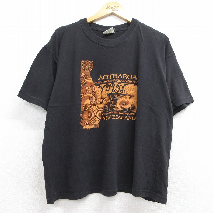 00s 半袖Tシャツ ニュージーランド ブラック メンズXL相当 | 古着