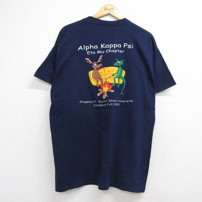 フルーツオブザルーム 00s 半袖Tシャツ シカ ネイビー メンズXL相当 | 古着
