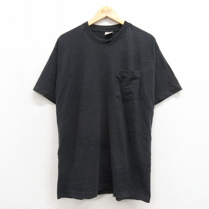 BVD 90s 半袖Tシャツ 胸ポケット付き ブラック メンズXL相当 | 古着