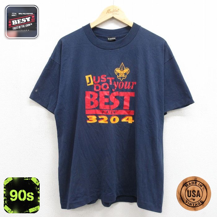 フルーツオブザルーム 90s 半袖Tシャツ BEST ネイビー メンズXL相当 | 古着