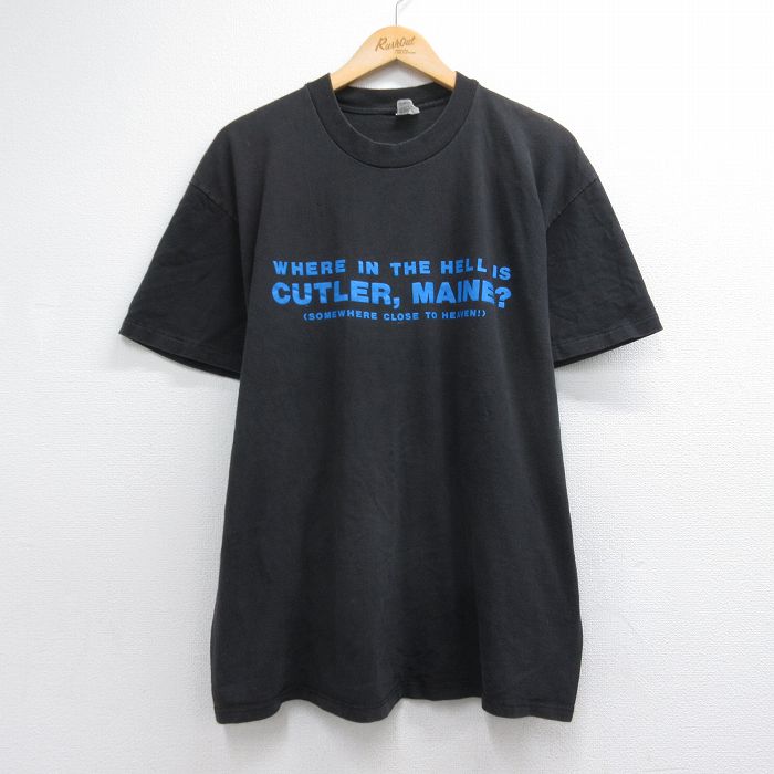 半袖Tシャツ CUTLER MAINE ブラック メンズXL相当 | 古着