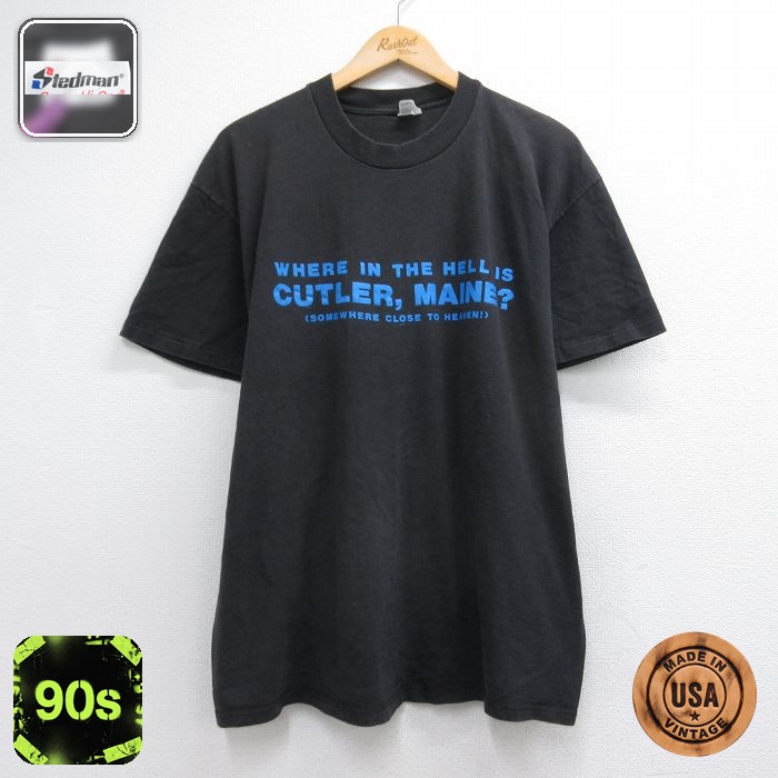 半袖Tシャツ CUTLER MAINE ブラック メンズXL相当 | 古着