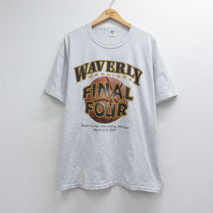 ラッセル 00s 半袖Tシャツ WAVERLY WARRIORSバスケットボール グレー メンズXL相当 | 古着